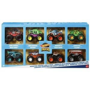 Hot Wheels Monster Trucks Live 8-Pack Bone Shaker Skelesaurus Tiger Shark NEW